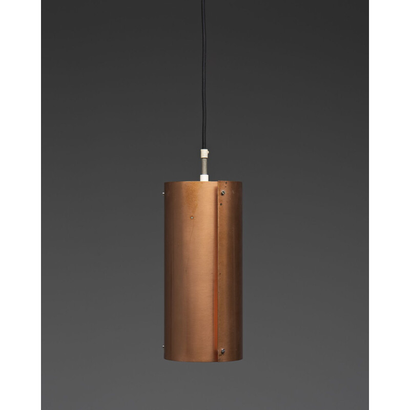 Vintage red copper pendant lamp, Sweden 1960