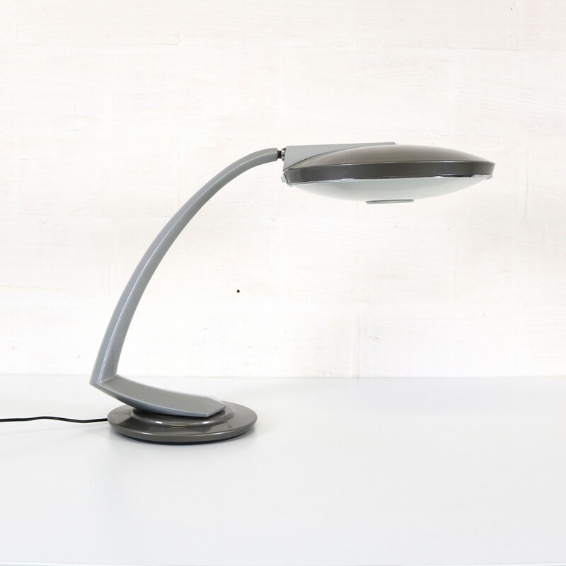 Lampe de bureau "Boomerang" en métal gris - 1950