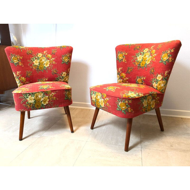 Pair of vintage cocktail chairs by Polstermöbel Werkstein, 1960-1970