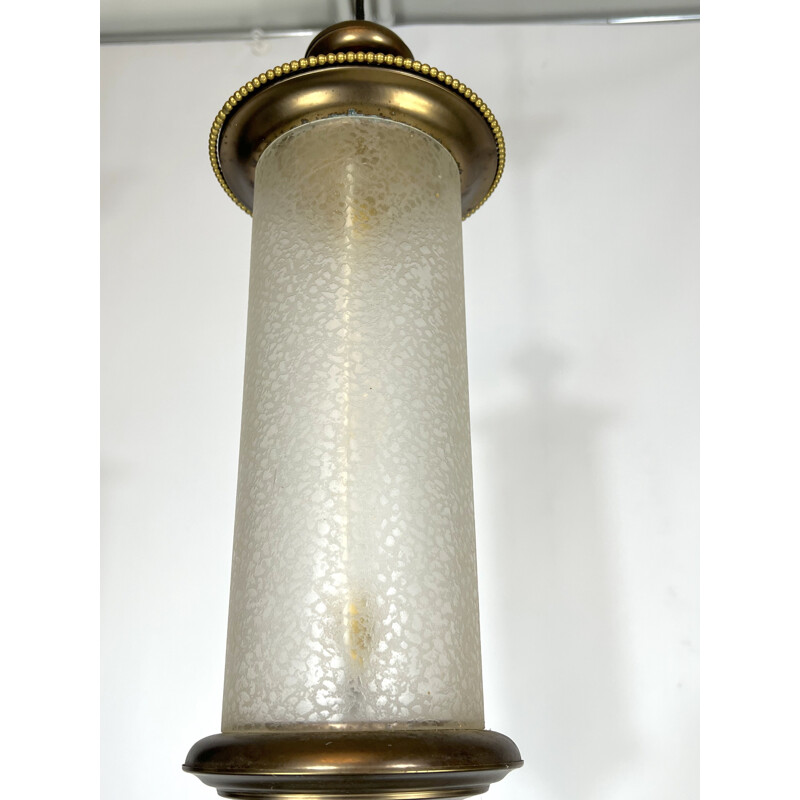 Lampada a sospensione in ottone vintage di Lumi Milano, 1950