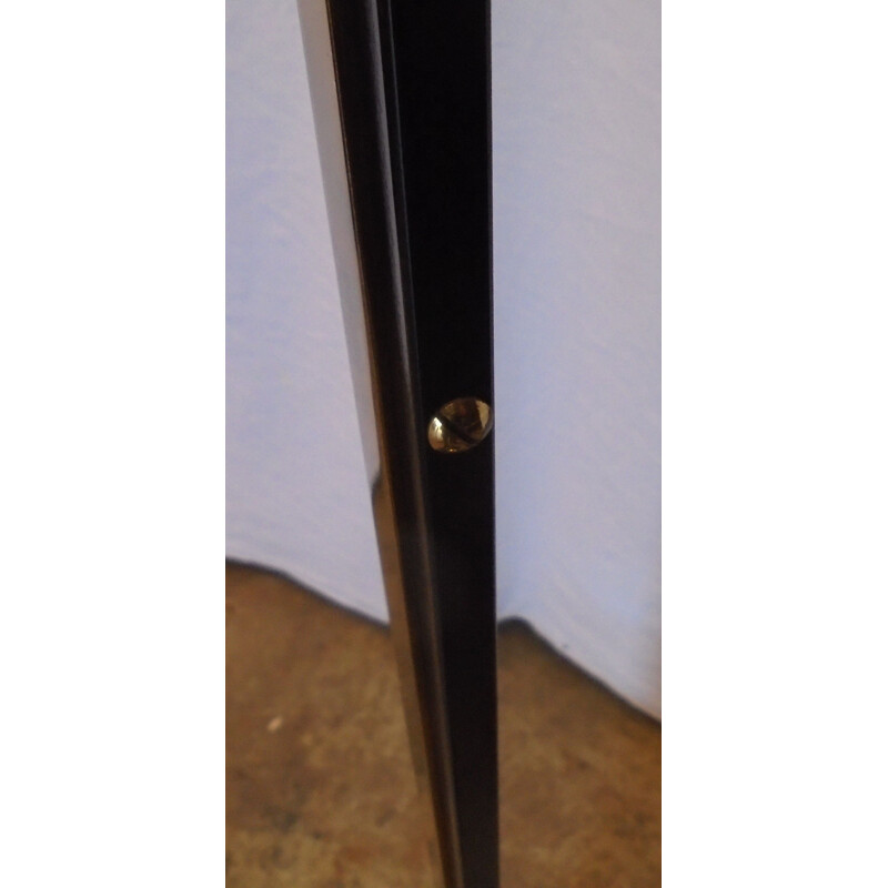 Vintage black lacquered metal halogen floor lamp, 1970