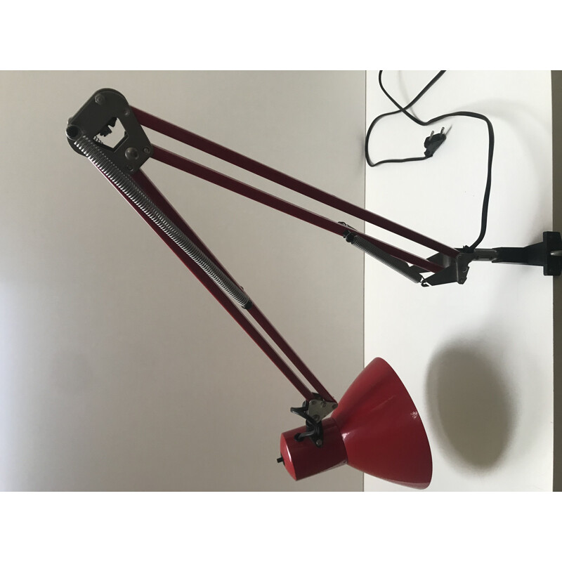 Vintage red architect lamp, Rda