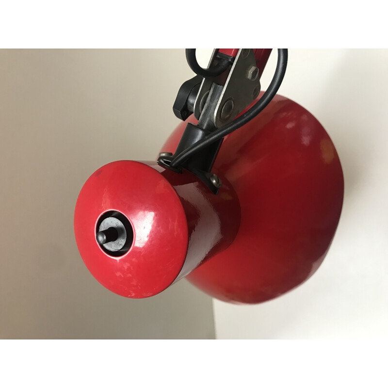 Vintage red architect lamp, Rda