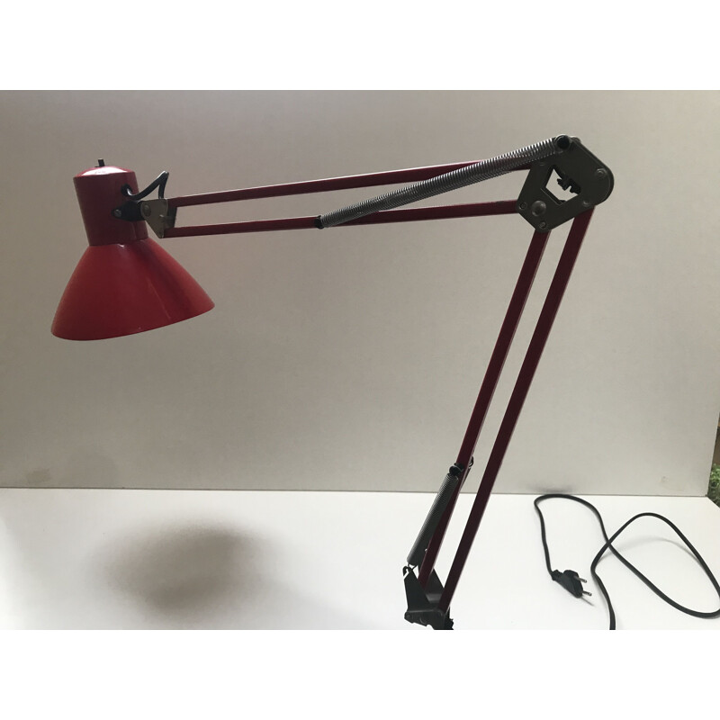 Lampada architetto vintage rossa, Rda