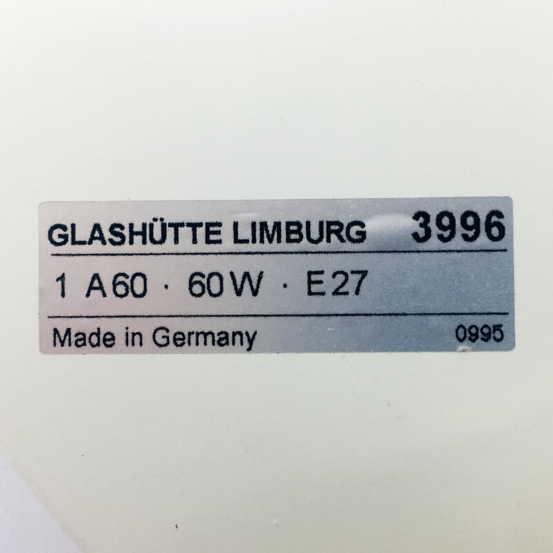 Coppia di appliques vintage in vetro opalino di Limburg, Germania 1970