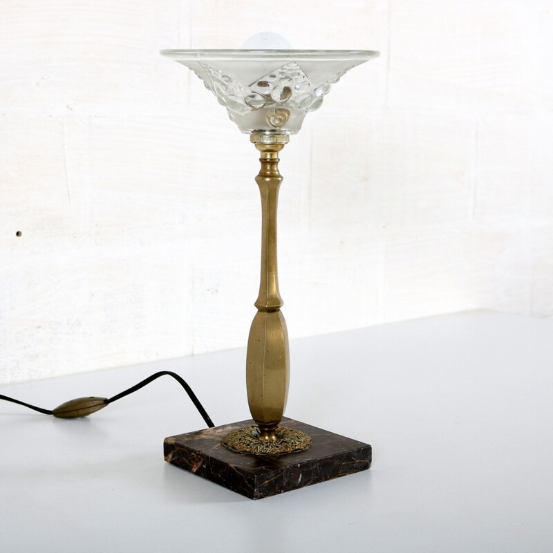 Vintage lamp in copper and glass - 1930s