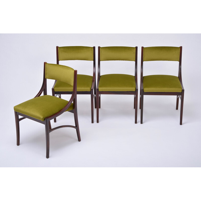 Set van 4 groene vintage stoelen van Ico Parisi