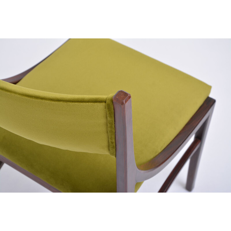 Juego de 4 sillas verdes vintage de Ico Parisi