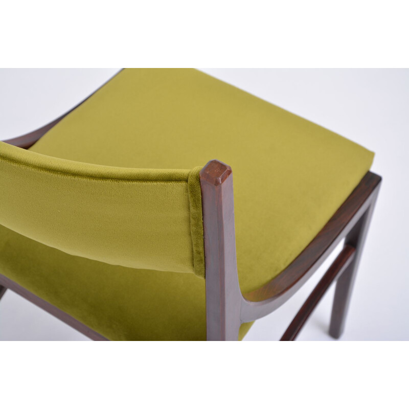 Set of 4 mid-century green dining chairs by Ico Parisi