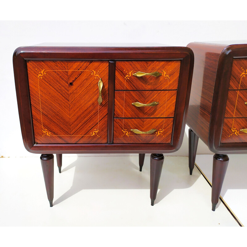 Pair of vintage teak night stands by Paolo Buffa, 1940s