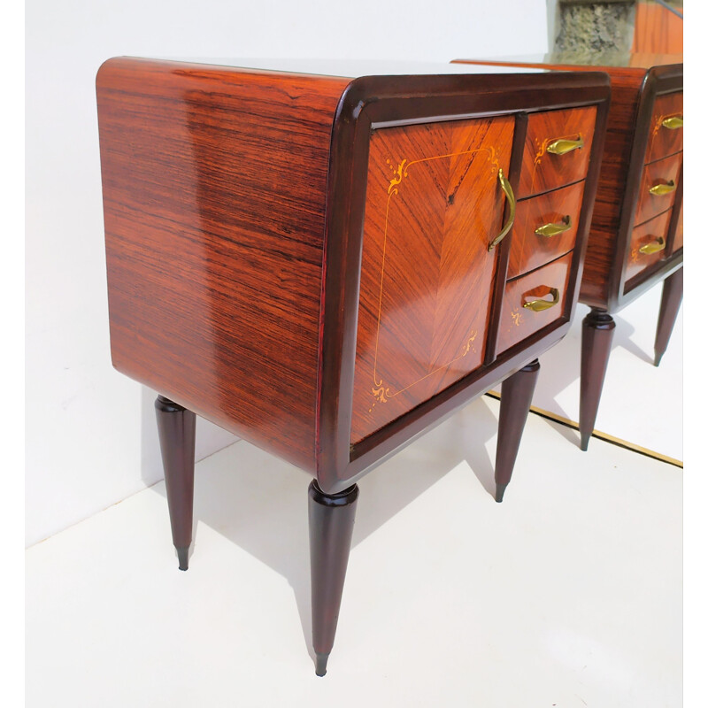 Paire de tables de chevet vintage en teck de Paolo Buffa, 1940