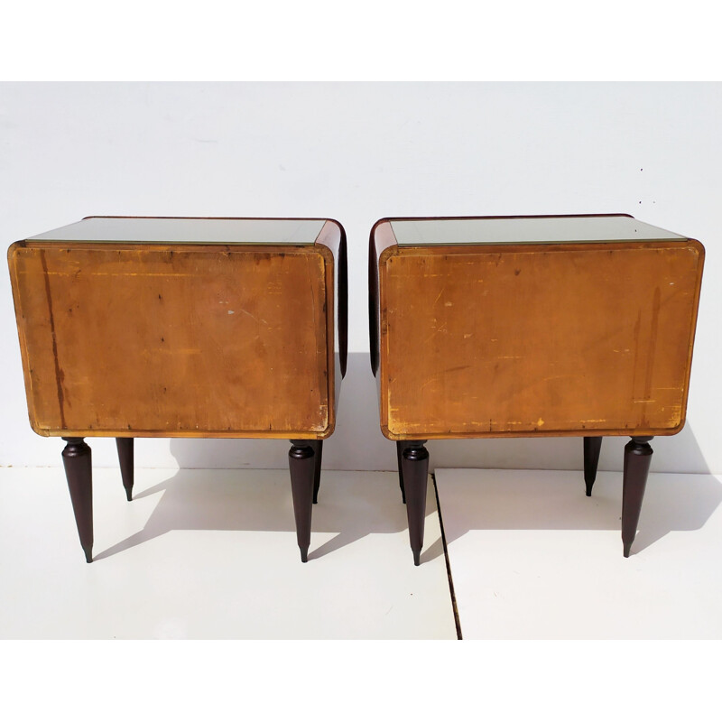 Vintage-Nachttischpaar aus Teakholz von Paolo Buffa, 1940