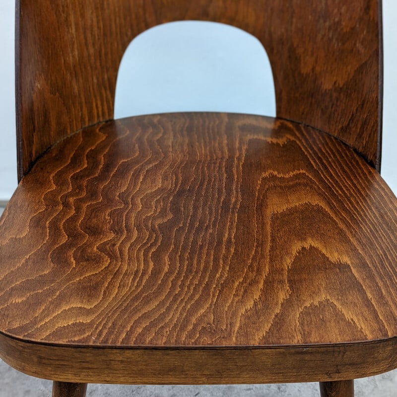 Ensemble de 4 chaises vintage en bois traité par Oswald Haerdtl pour Ton, Autriche 1955