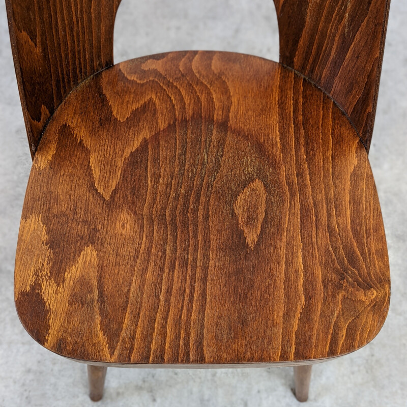 Conjunto de 4 cadeiras de madeira tratada vintage por Oswald Haerdtl para Ton, Áustria 1955
