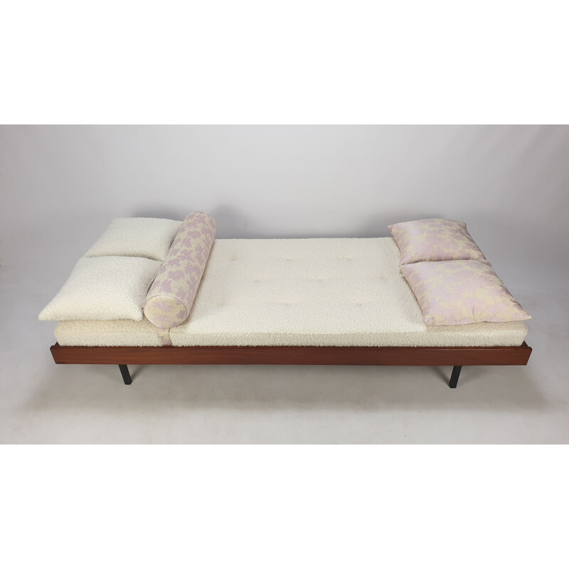 Vintage reclinável de teca com almofadas Dedar, Holanda 1960