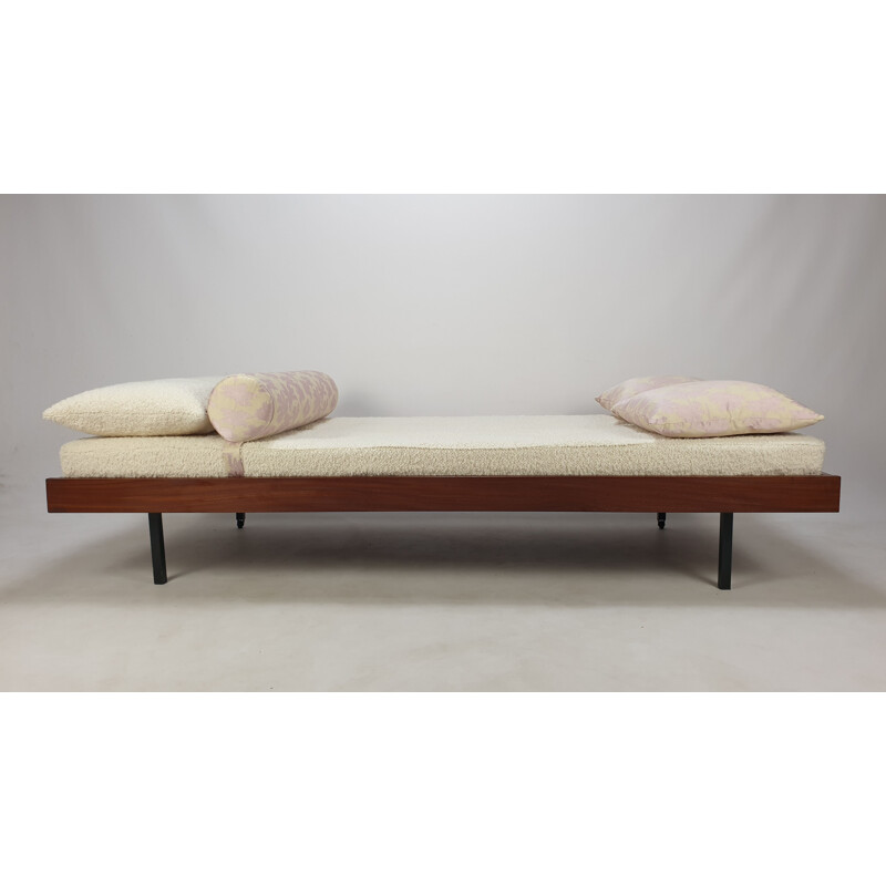 Vintage reclinável de teca com almofadas Dedar, Holanda 1960