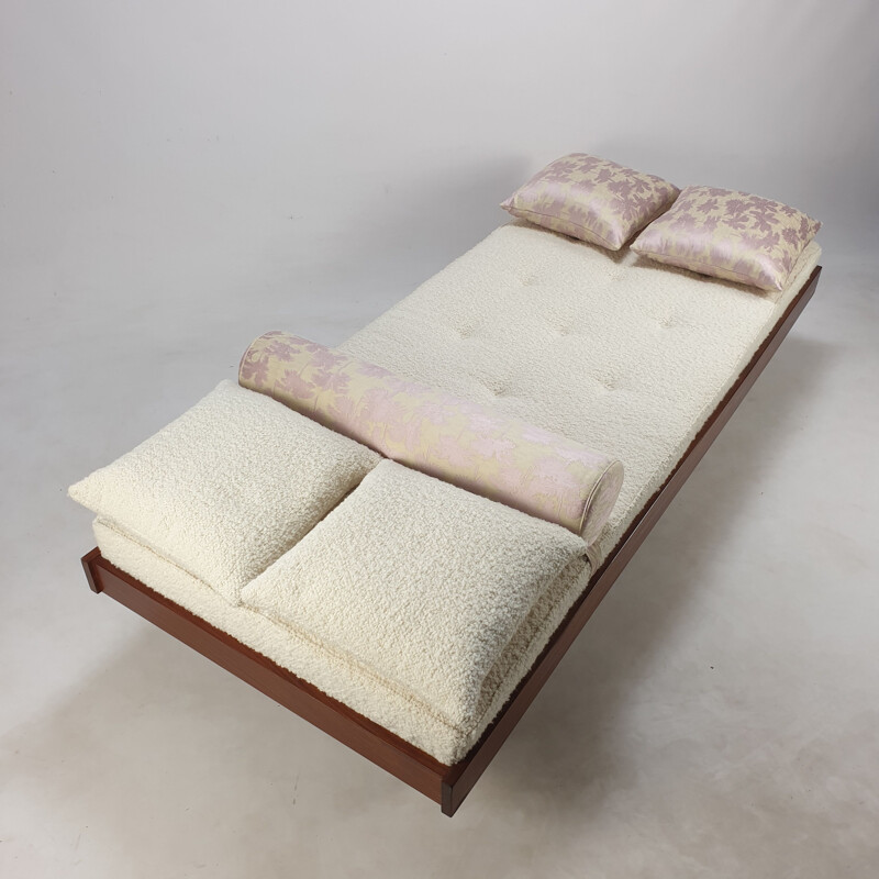 Vintage teak daybed with Dedar cushions, Netherlands 1960s