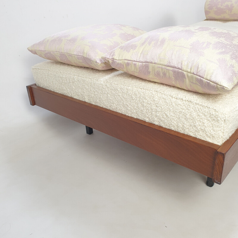 Vintage teak daybed with Dedar cushions, Netherlands 1960s