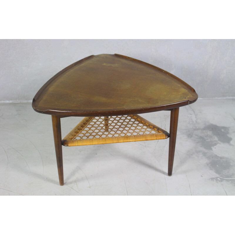 Vintage triangular Danish side table, 1960s