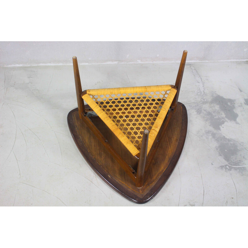 Mesa auxiliar triangular danesa vintage, 1960