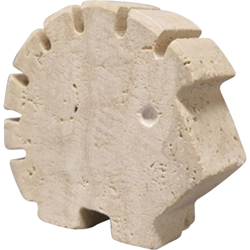 Vintage travertine Hedgehog sculpture by Enzo Mari for F.lli Mannelli, 1970s