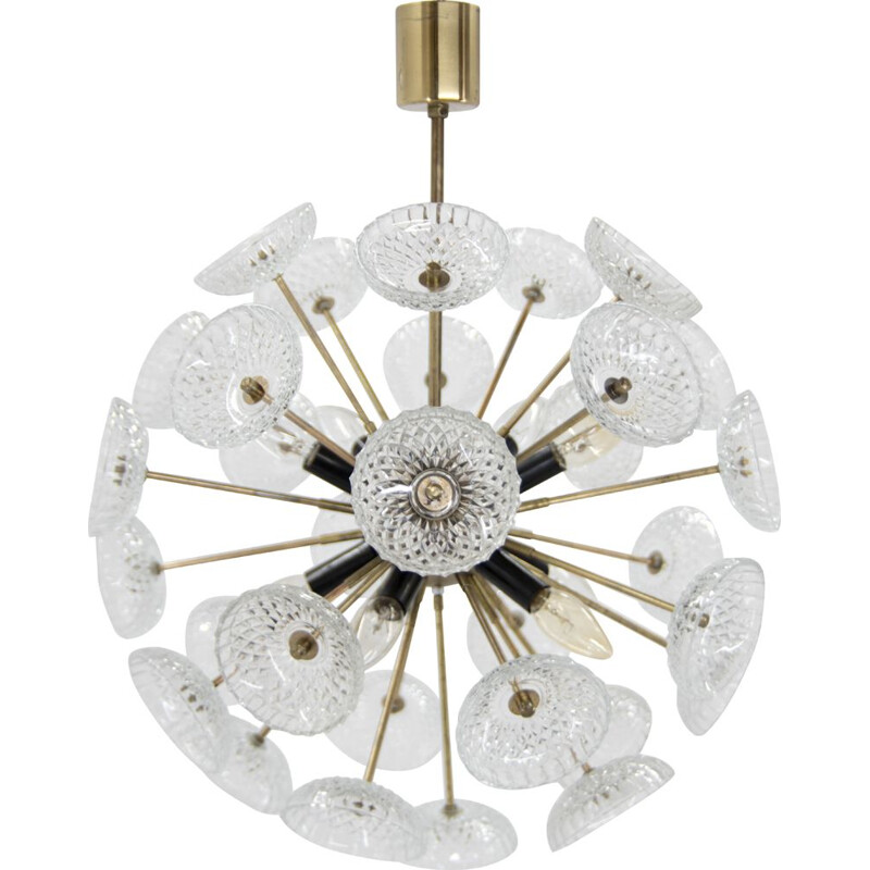 Vintage Dandelion Sputnik chandelier by Kamenicky Senov, 1970