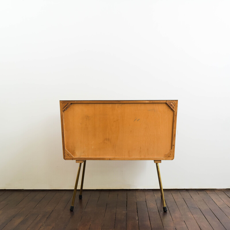 Vintage verralux chest of drawers in walnut with brass details