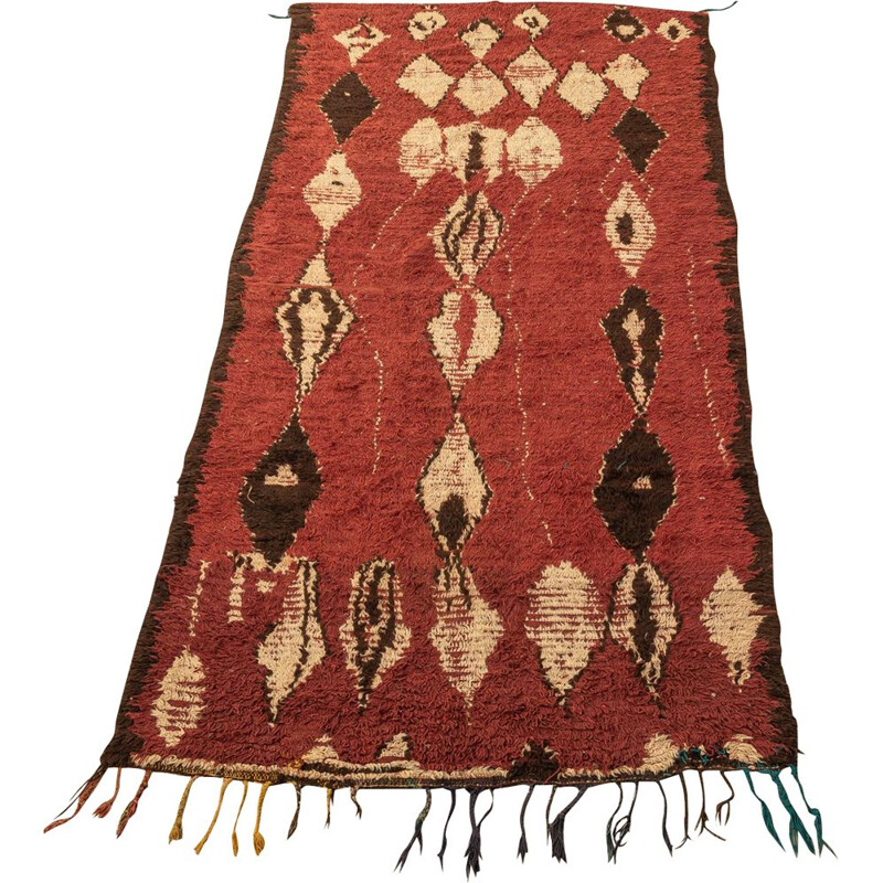 Vintage Berber Azilal wool carpet, Morocco 1980