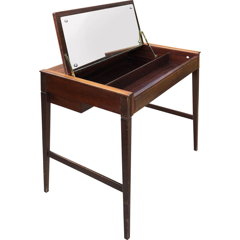 Bureau vintage avec miroir fermé de Johannes Hansen, Danemark 1940