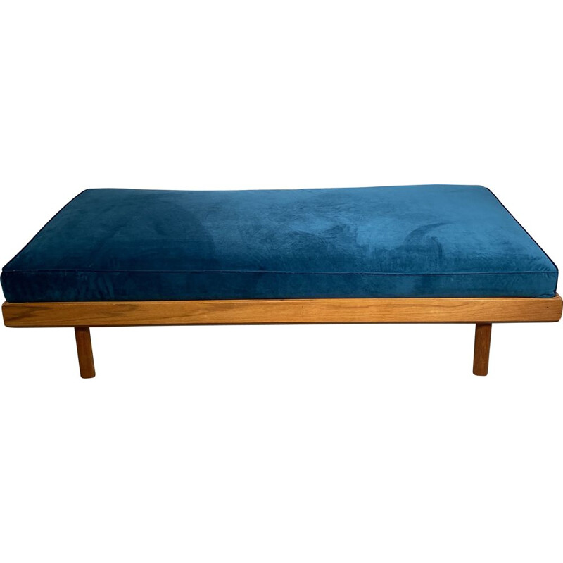 Vintage blue velvet daybed