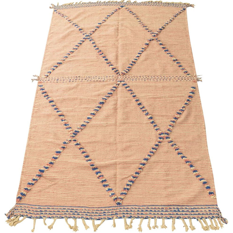 Tapis berbère vintage en laine Zanafi Rose, Maroc