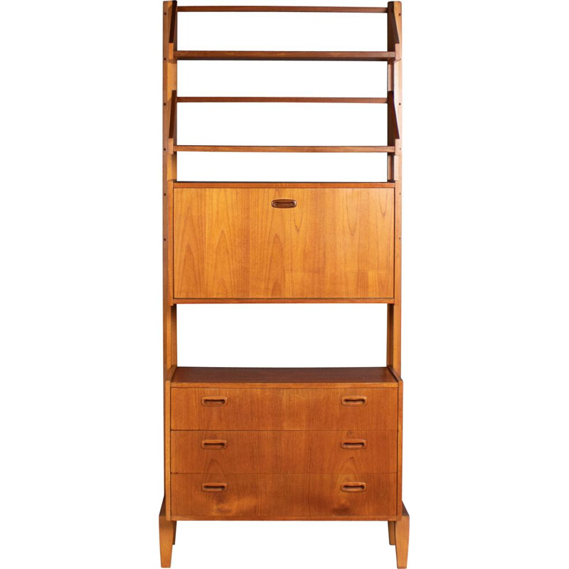 Vintage teak wall system, Denmark 1960