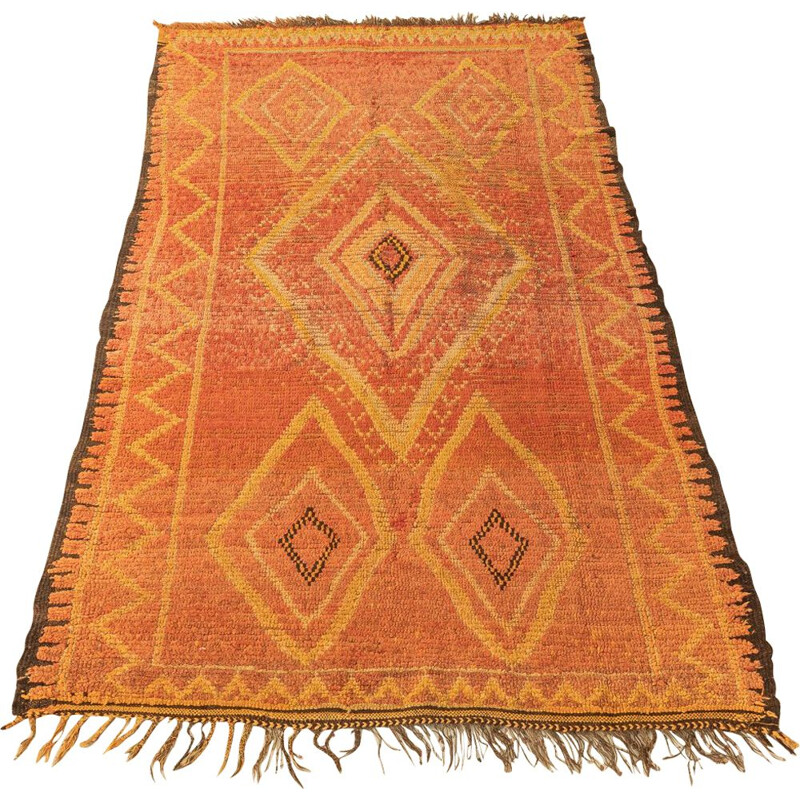 Rehamna vintage Berber wool carpet, Morocco 1980