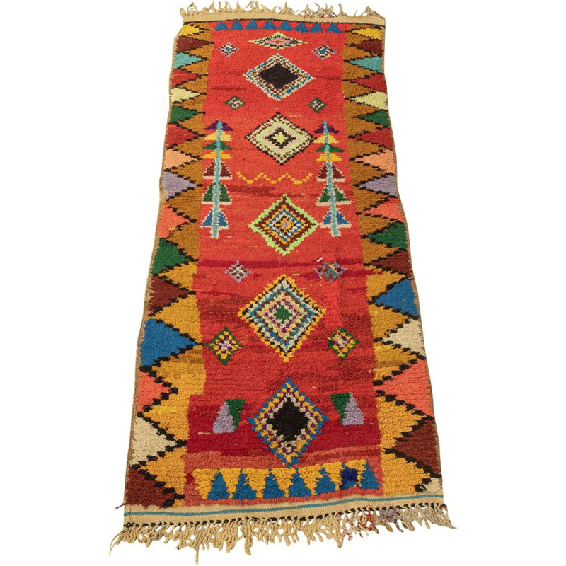 Vintage Berber carpet Boujad in wool, Morocco