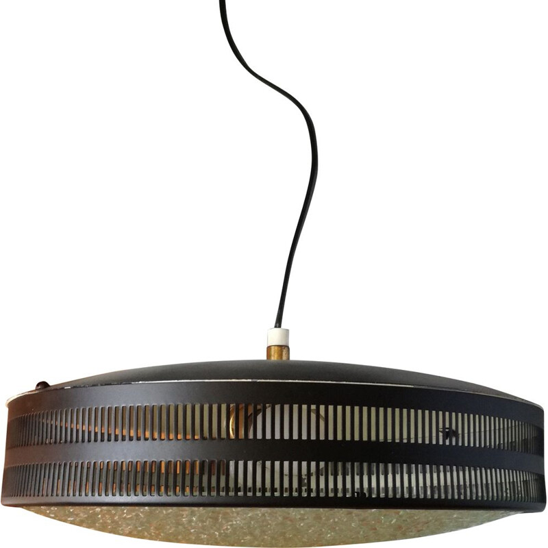 Vintage saucer-shaped 2-light pendant lamp