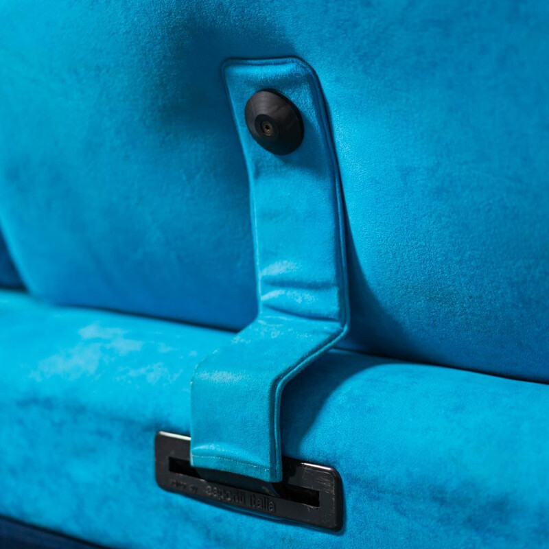 Vintage 3 seater sofa Saporiti in light blue, 1980s