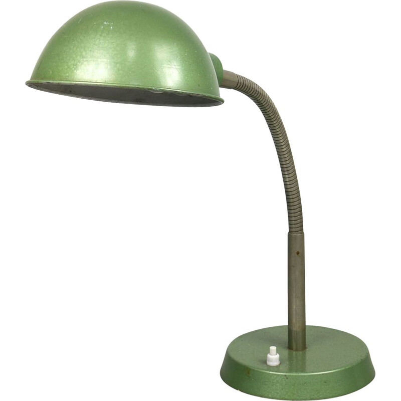 lampe de table vintage verte à col de cygne