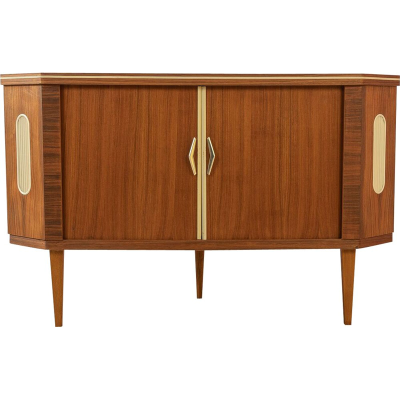 Vintage walnut highboard, Germany 1950s