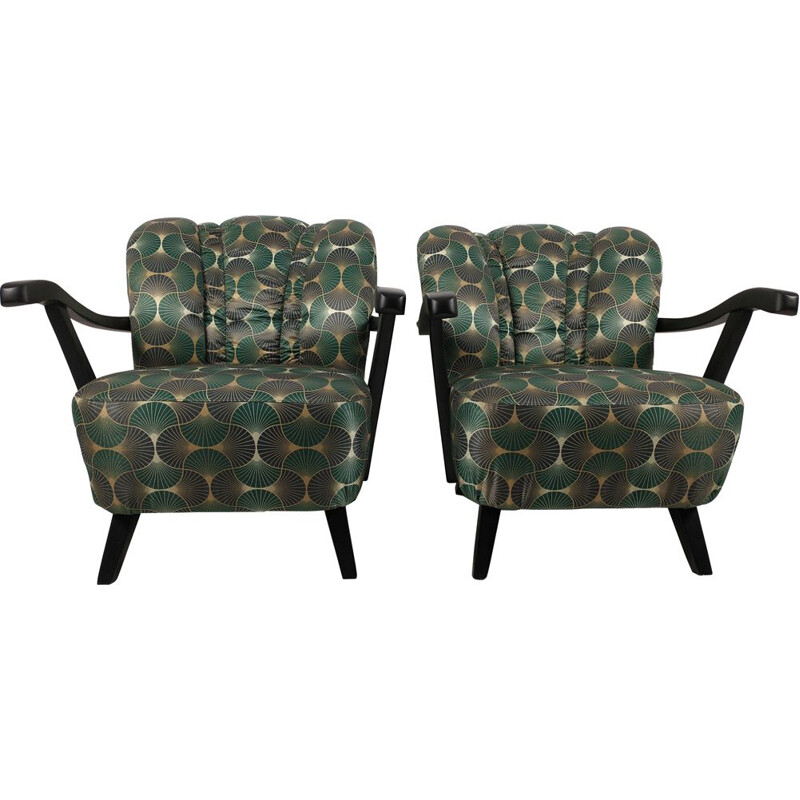 Pair of vintage Art deco armchairs, 1950s