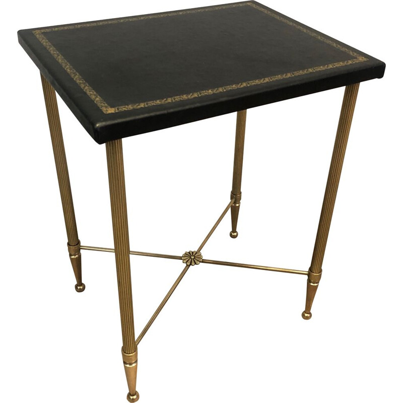 Vintage brass side table by Jansen, 1940s