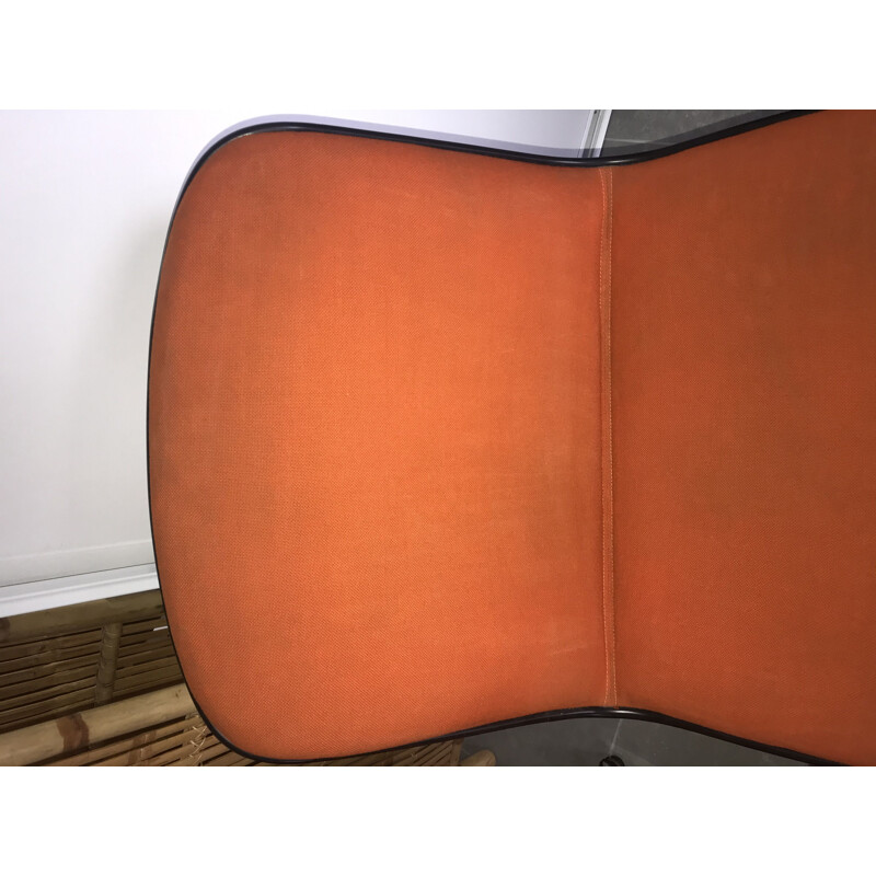 Pair of vintage orange swivel desk chairs, 1970