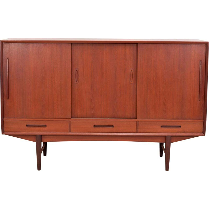 Vintage teak sideboard with 3 sliding doors