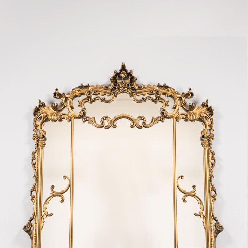 Vintage wall mirror in gold wood, 1950s