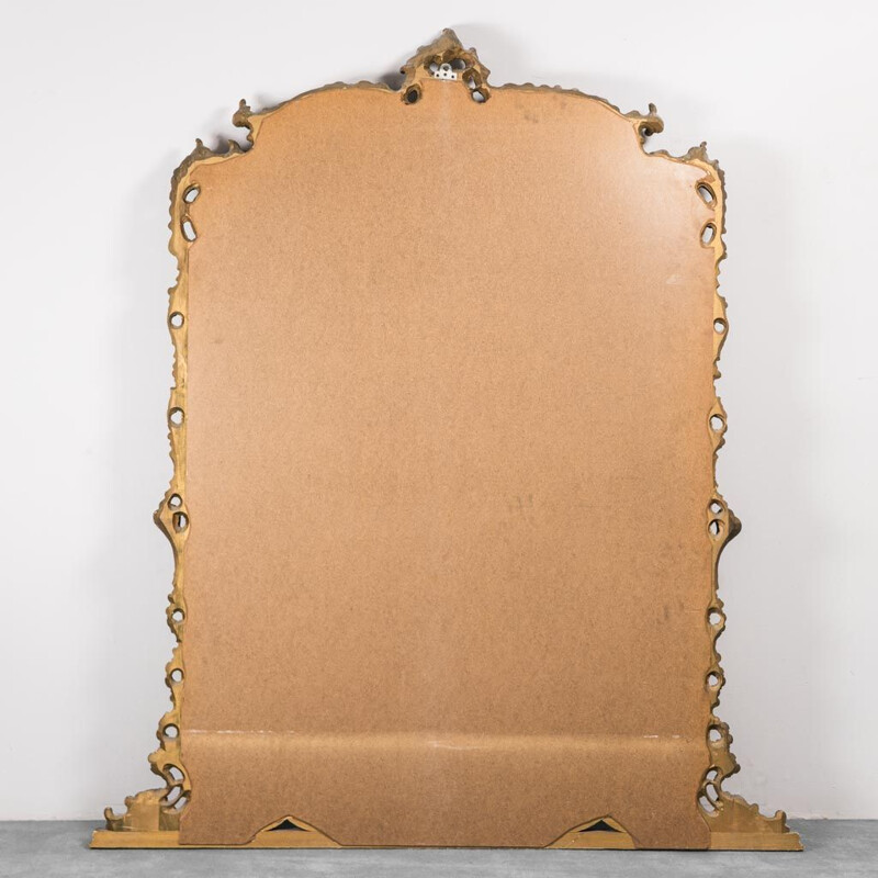 Vintage wall mirror in gold wood, 1950s