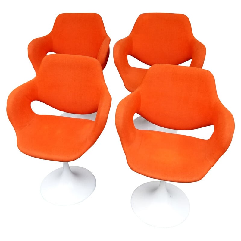 4 TULIP SHELL CHAIR model chairs - 1970s