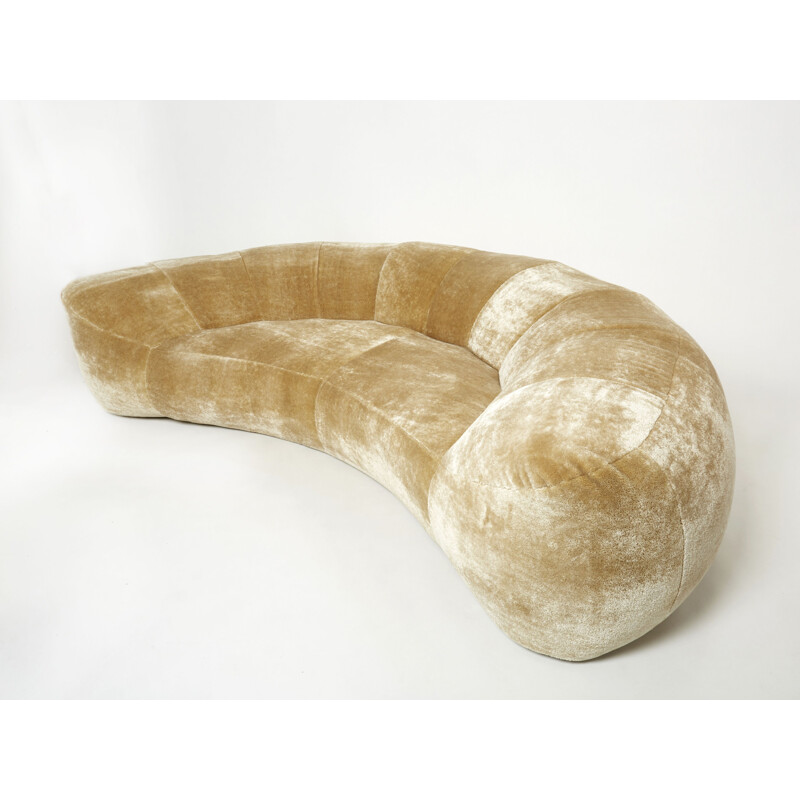 Vintage Croissant sofa by Raphaël Raffel for Honoré, 1970