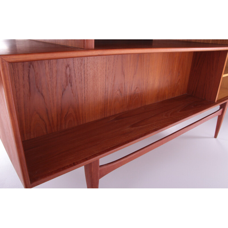 Vintage teak wooden desk model Rt200 by Heinrich Riestenpatt, 1960s