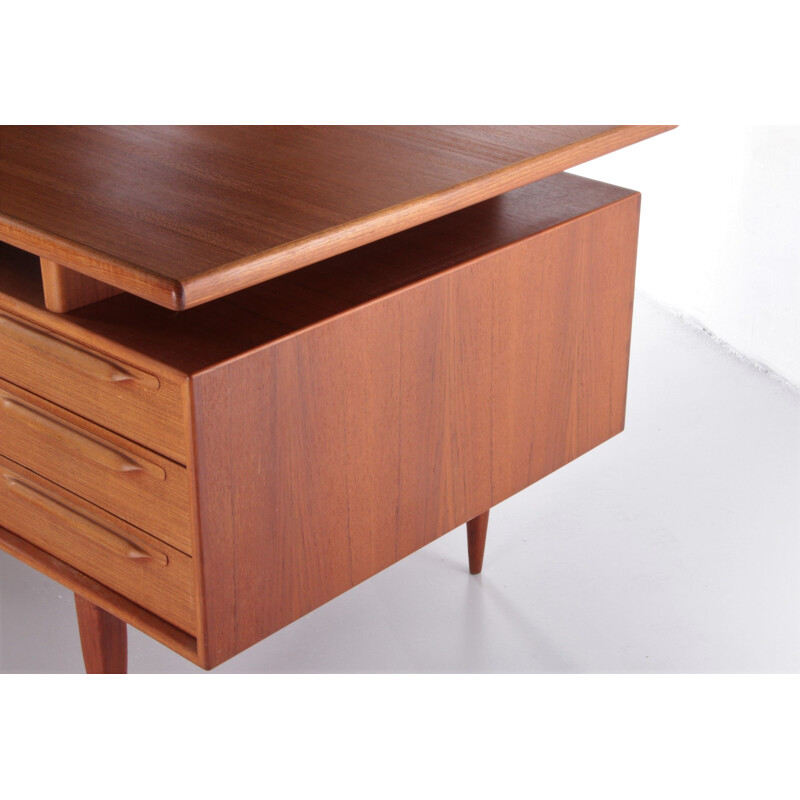 Vintage teak wooden desk model Rt200 by Heinrich Riestenpatt, 1960s