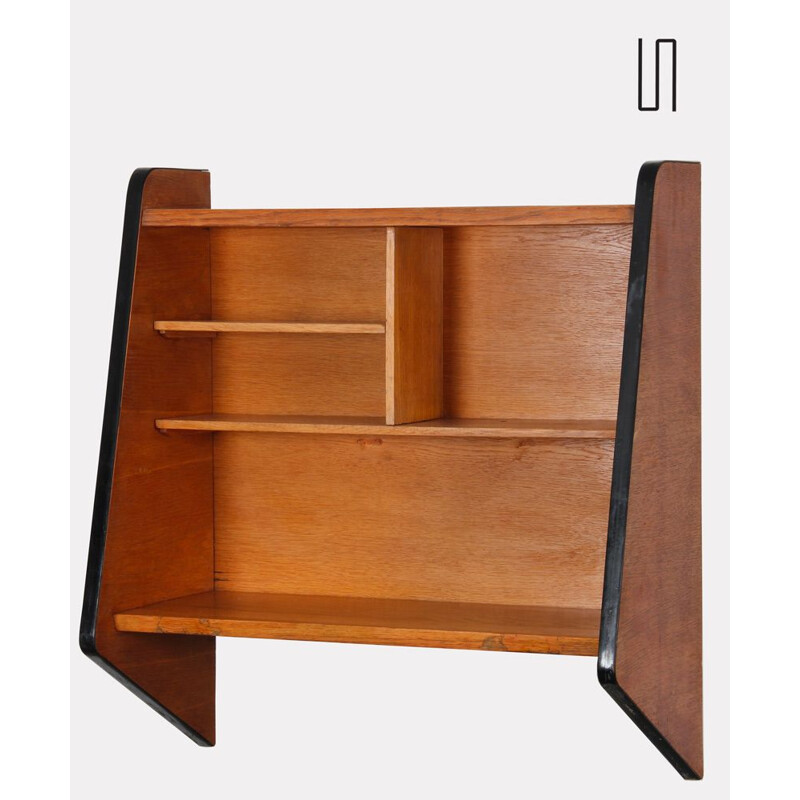 Vintage oakwood wall shelf, 1960s