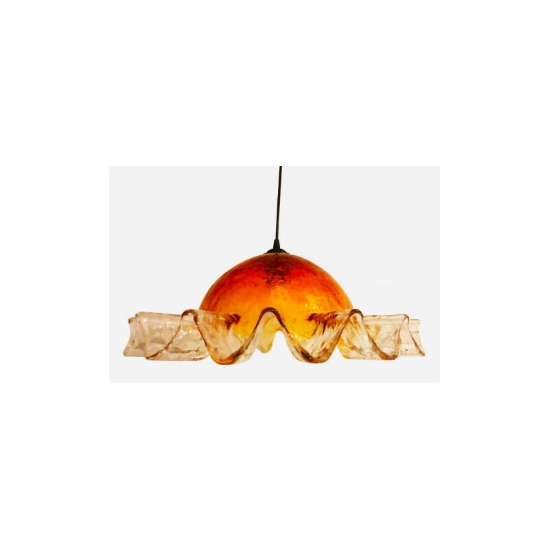 Vintage Murano glass pendant lamp Mazzega, 1970